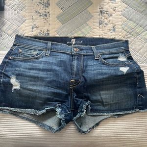 7 for all Mankind Denim Shorts with Rips, Size 28